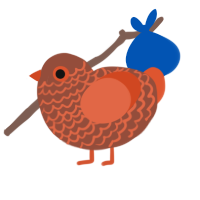 A russet and vermilion chicken with a lace pattern