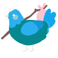 A teal and sky chicken with a head pattern