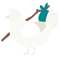 A white chicken with a double-lace pattern