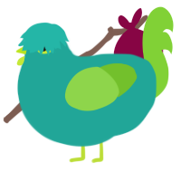(unnamed), a turquoise and grass chicken