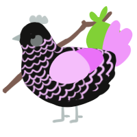 A black and lavender chicken with a lace pattern