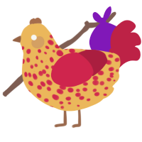A honey and crimson chicken with a speckle pattern
