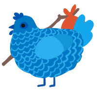 A sapphire and sky chicken with a lace pattern