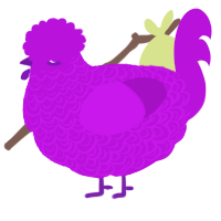 A amethyst chicken with a double-lace pattern