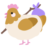 A cream and gold chicken with a head pattern