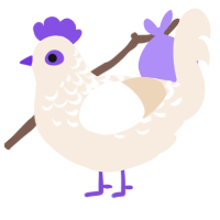 A cream chicken with a half-lace pattern