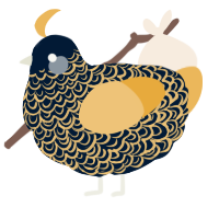 A tumblr and honey chicken with a double-lace pattern