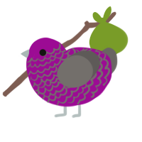 A plum and grey chicken with a lace pattern