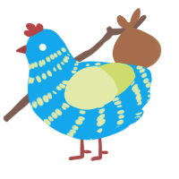 A sky and lemon chicken with a bar pattern