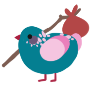A sea and pink chicken with a neck-speckle pattern