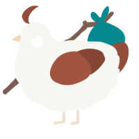 A white and russet chicken