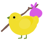 A yellow chicken with a neck-band pattern