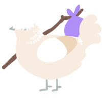 A cream chicken with a neck-band pattern