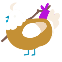 A gold and cream chicken with a head pattern