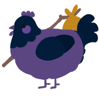 A overcast and tumblr chicken with a head pattern