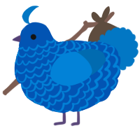 A ultramarine and sapphire chicken with a lace pattern