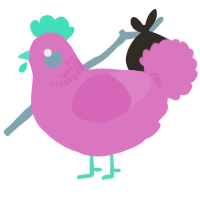A viridian chicken with a neck-band pattern