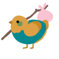 A teal and orange chicken with a head pattern