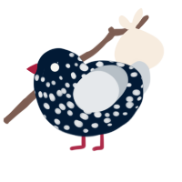 A tumblr and mist chicken with a speckle pattern