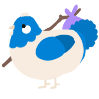 A cream and sapphire chicken with a head pattern