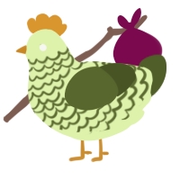 A apple and olive chicken with a lace pattern