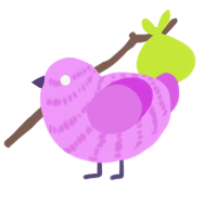 A lavender and orchid chicken with a bar pattern