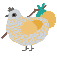 A mist and honey chicken with a lace pattern