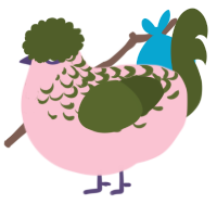 A rose and olive chicken with a half-lace pattern