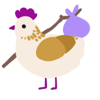 A cream and gold chicken with a neck-speckle pattern