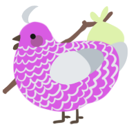 valentine, a orchid and mist chicken with a lace pattern