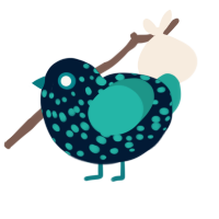 A tumblr and turquoise chicken with a speckle pattern
