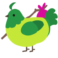 A lime and viridian chicken with a head pattern
