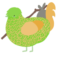 held, a grass and honey chicken with a double-lace pattern