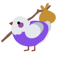 A blurple and mist chicken with a head pattern