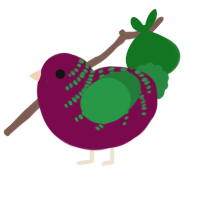 A wine and viridian chicken with a half-bar pattern