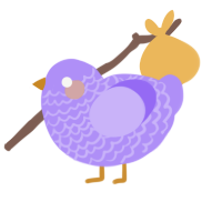 A lilac chicken with a lace pattern