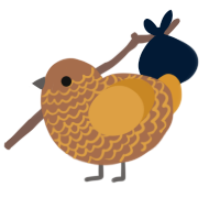 A brown and orange chicken with a lace pattern