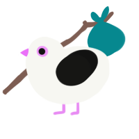 A white and black chicken