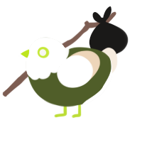 A olive and cream chicken with a head pattern