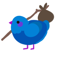 A ultramarine and sapphire chicken with a head pattern