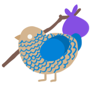 A beige and sapphire chicken with a lace pattern