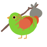 A grass and vermilion chicken with a half-bar pattern