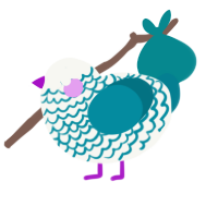 A white and sea chicken with a lace pattern