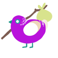 A amethyst and cream chicken with a neck-band pattern