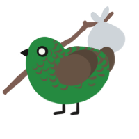 A viridian and bark chicken with a half-lace pattern
