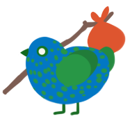 A sapphire and viridian chicken with a speckle pattern