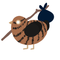 A brown and sable chicken with a bar pattern