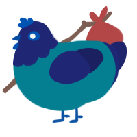 (unnamed), a sea and navy chicken with a head pattern