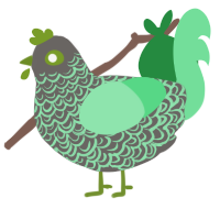 Harold, a grey and spring chicken with a double-lace pattern