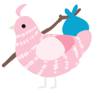 A rose chicken with a bar pattern
